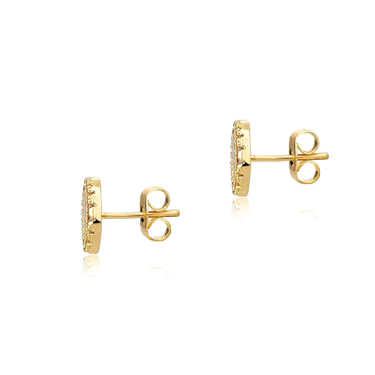 TOPGRILLZ Natural Stone Earrings Crystal Quartzs 10mm Round Gem Stud Iced Out Ear Jewelry For Men Women Wholesale