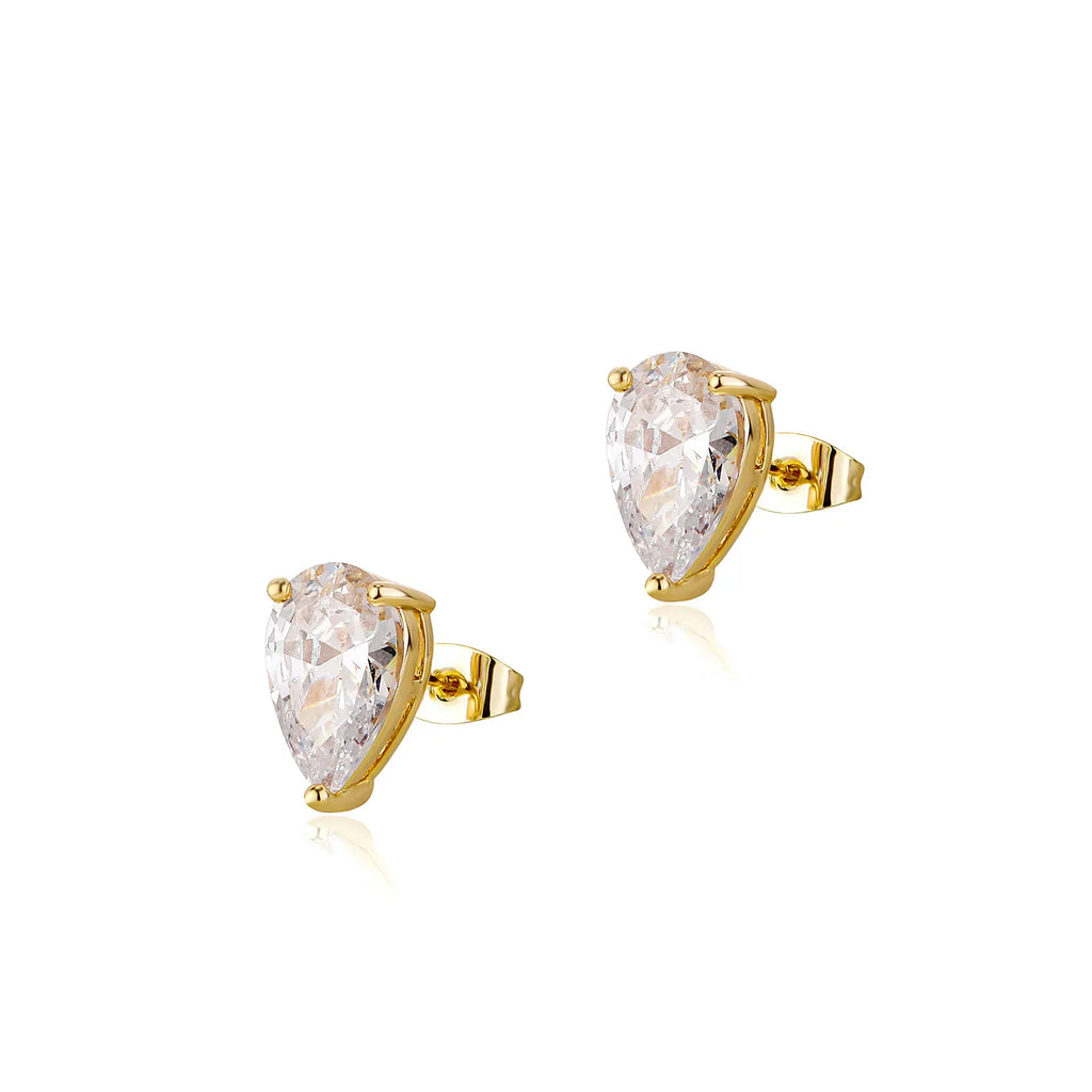 TOPGRILLZ Cute 4/5/6/8MM Iced Out Water Drop Earring Bling Bling Cubic zirconia Ear Studs For Wedding Jewelry
