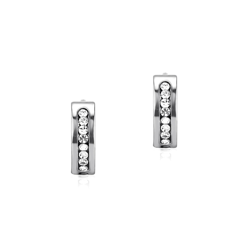TOPGRILLZ 1 Pair Fashion Round Cubic Zircon Stainless Steel Earrings Small Huggie Earring Pendientes Body Jewelry