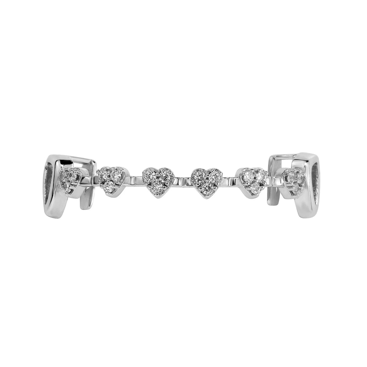 TOPGRILLZ Iced Out Heart Design Teeth Grillz Caps Cubic Zircon Micro Pave 6 Top&6 Bottom Charm Grills Set For Men Women Jewelry