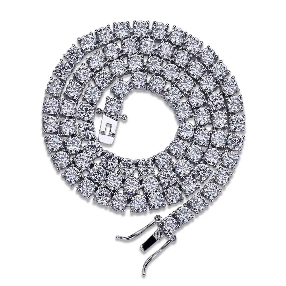TOPGRILLZ 3/4/5MM Classic Tennis Chain Waterproof Copper Iced Out Micro Pave Cubic Zirconia Hip Hop Fashion Jewelry Women Gift