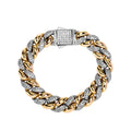 TOPGRILLZ New 9/14MM  Cuban Chain Bracelet With Gold Silver Color Spring Clasp Bling Iced Out CZ Jewelry Gift For Men Women