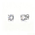 TOPGRILLZ Moissanite Stud Copper Earrings 3-8mm 925 Silver Needle GRA Certificate 4 Prong D Color Bling Jewelry Gift Men Women