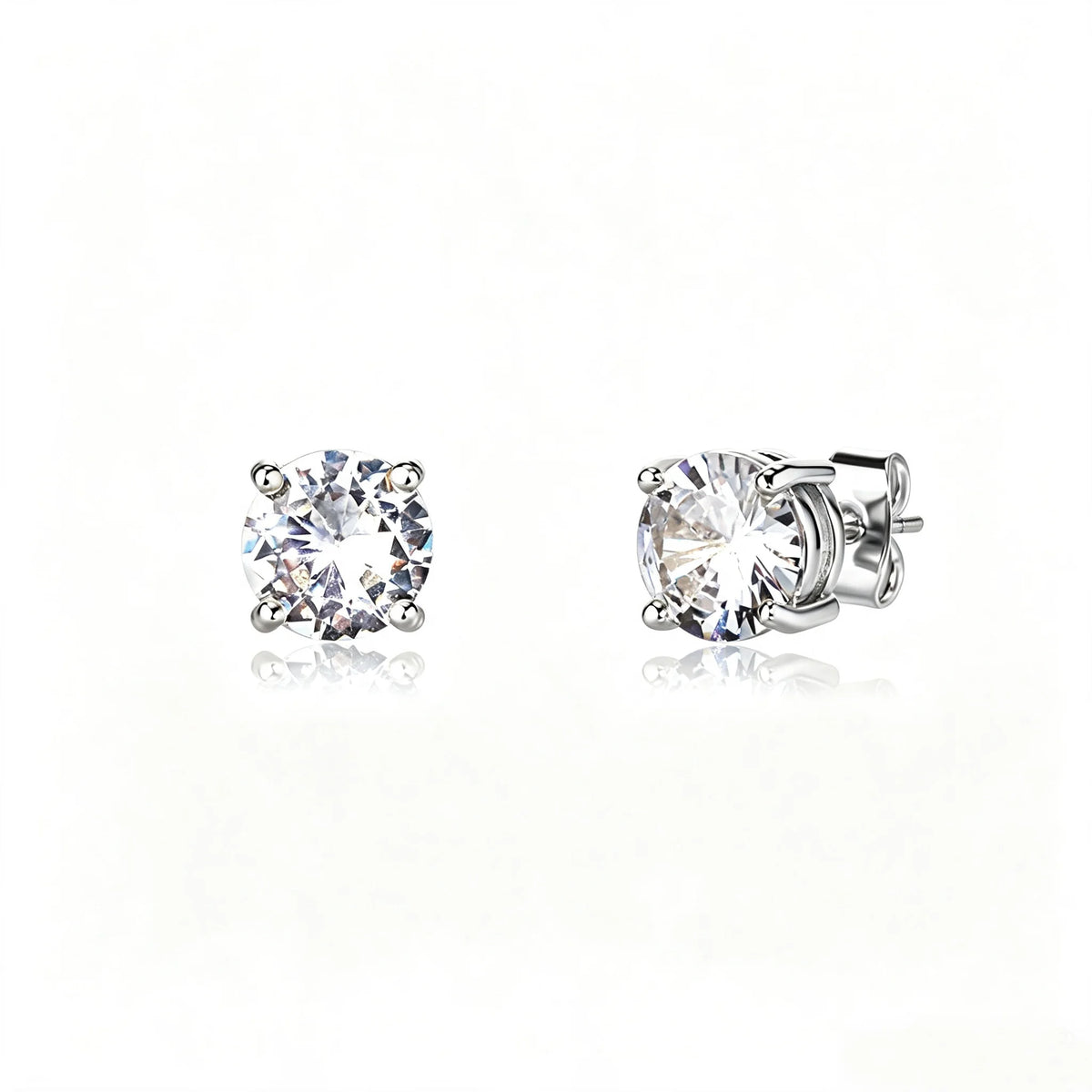 TOPGRILLZ Moissanite Stud Copper Earrings 3-8mm 925 Silver Needle GRA Certificate 4 Prong D Color Bling Jewelry Gift Men Women
