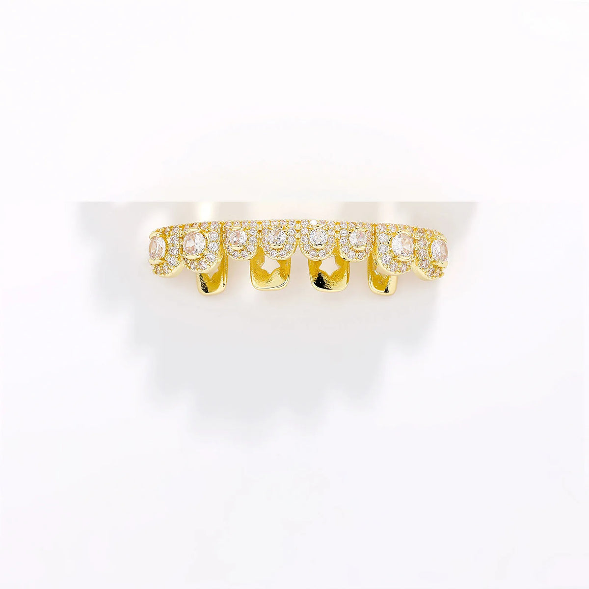 TOPGRILLZ  Hip Hop Full Iced Out  Set 8 Top&8 Bottom Tooth Cap Rainbow Candy Color Dental Grills For Unisex