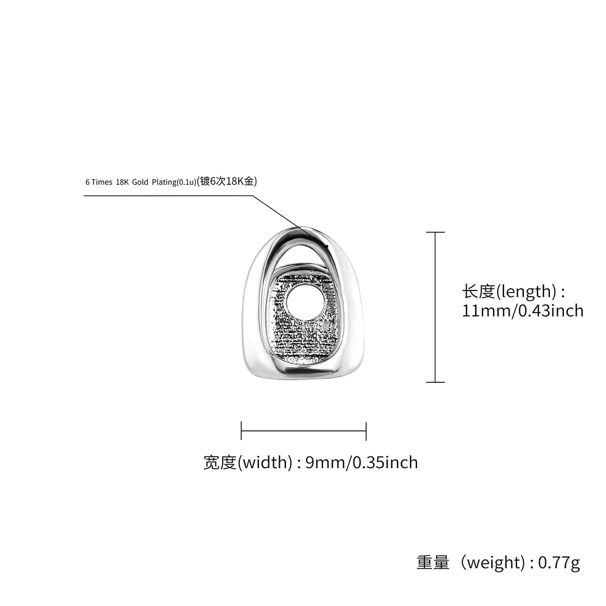 TOPGRILLZ Hip Hop Single Hollow Teeth Caps For Women Men Braces Simple Glossy Tooth Grills Jewelry Cosplay Dental Grillz