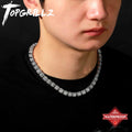 TOPGRILLZ New Color Preservation Waterproof Necklace 10mm Iced Clustered Tennis Chain With Spring Clasp HipHop Fashion Jewelry