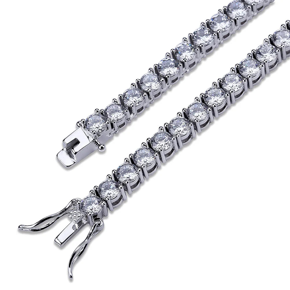 TOPGRILLZ 3/4/5MM Classic Tennis Chain Waterproof Copper Iced Out Micro Pave Cubic Zirconia Hip Hop Fashion Jewelry Women Gift