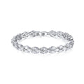 TOPGRILLZ Marquise CZ Link Bracelet Silver Plated Copper Prong Set Articulated Square Box Clasp Hip Hop Jewelry Men Women