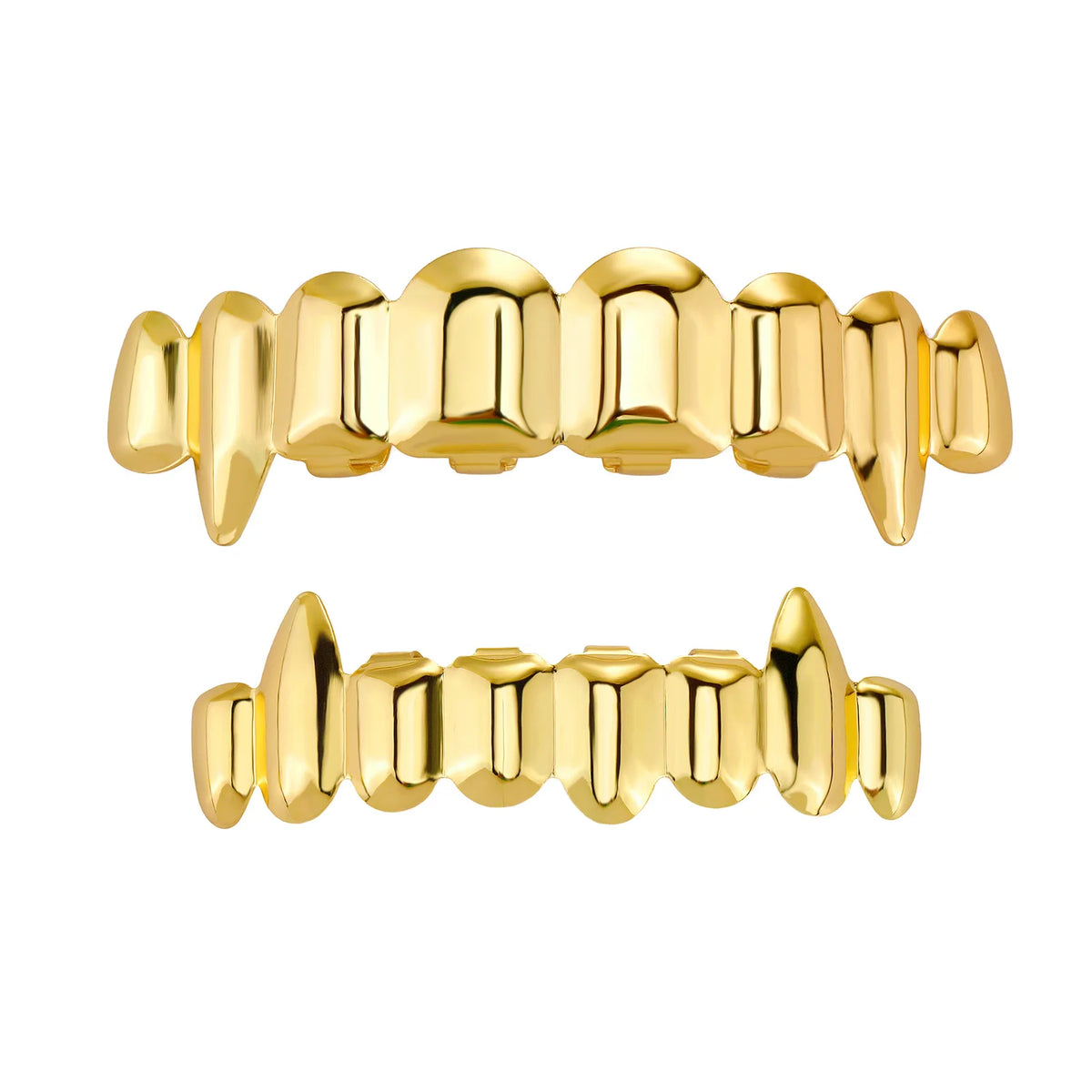 TOPGRILLZ Hip Hop 8/8 Vampire Fangs Glossy Teeth Grillz Top Bottom Mouth Tooth Caps For Women Men Jewelry Halloween Cosplay Gift
