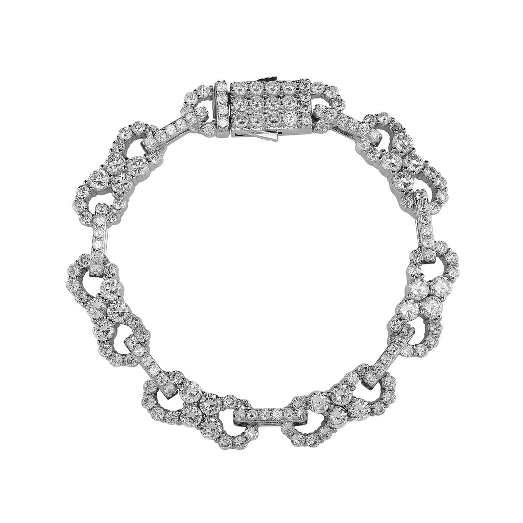 TOPGRILLZ 10mm Iced Out Infinite CZ Stones Chain Bracelet For Men's Fashion Gold Silver Color 8 Characters Rapper Charm Jewelry
