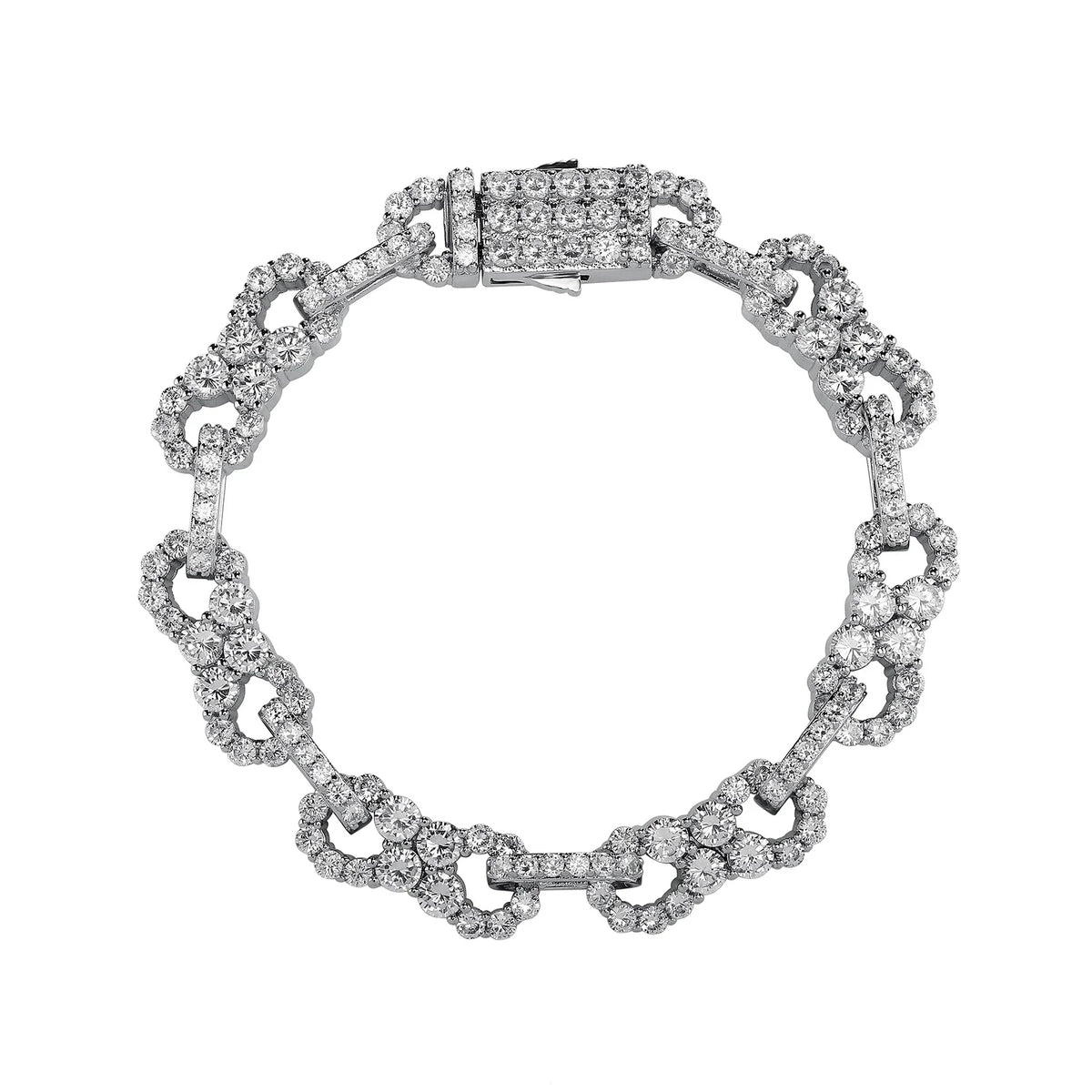 TOPGRILLZ 10mm Iced Out Infinite CZ Stones Chain Bracelet For Men's Fashion Gold Silver Color 8 Characters Rapper Charm Jewelry