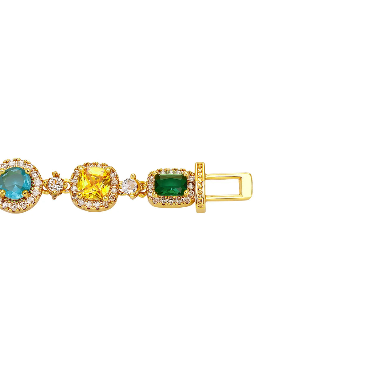 TOPGRILLZ Multicolor CZ Star Link Bracelet Necklace Gold/Silver Plated Y2K Dopamine Hip Hop Jewelry Iced Out Couple Unisex Gift