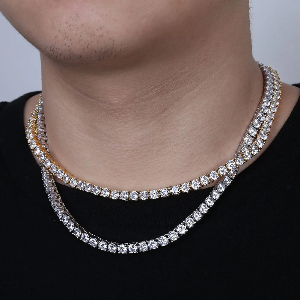 TOPGRILLZ 3/4/5MM Classic Tennis Chain Waterproof Copper Iced Out Micro Pave Cubic Zirconia Hip Hop Fashion Jewelry Women Gift
