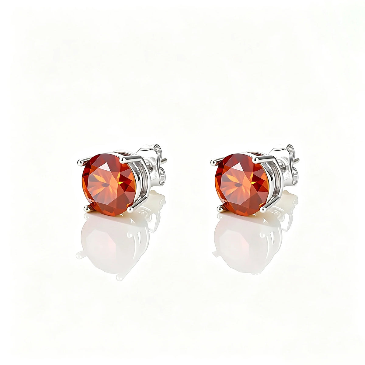 TOPGRILLZ Moissanite Stud Copper Earrings 3-8mm 925 Silver Needle GRA Certificate 4 Prong D Color Bling Jewelry Gift Men Women