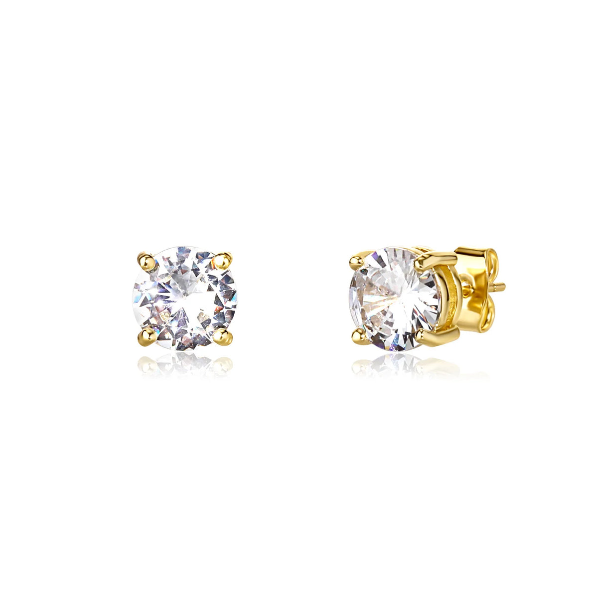 TOPGRILLZ Moissanite Stud Copper Earrings 3-8mm 925 Silver Needle GRA Certificate 4 Prong D Color Bling Jewelry Gift Men Women