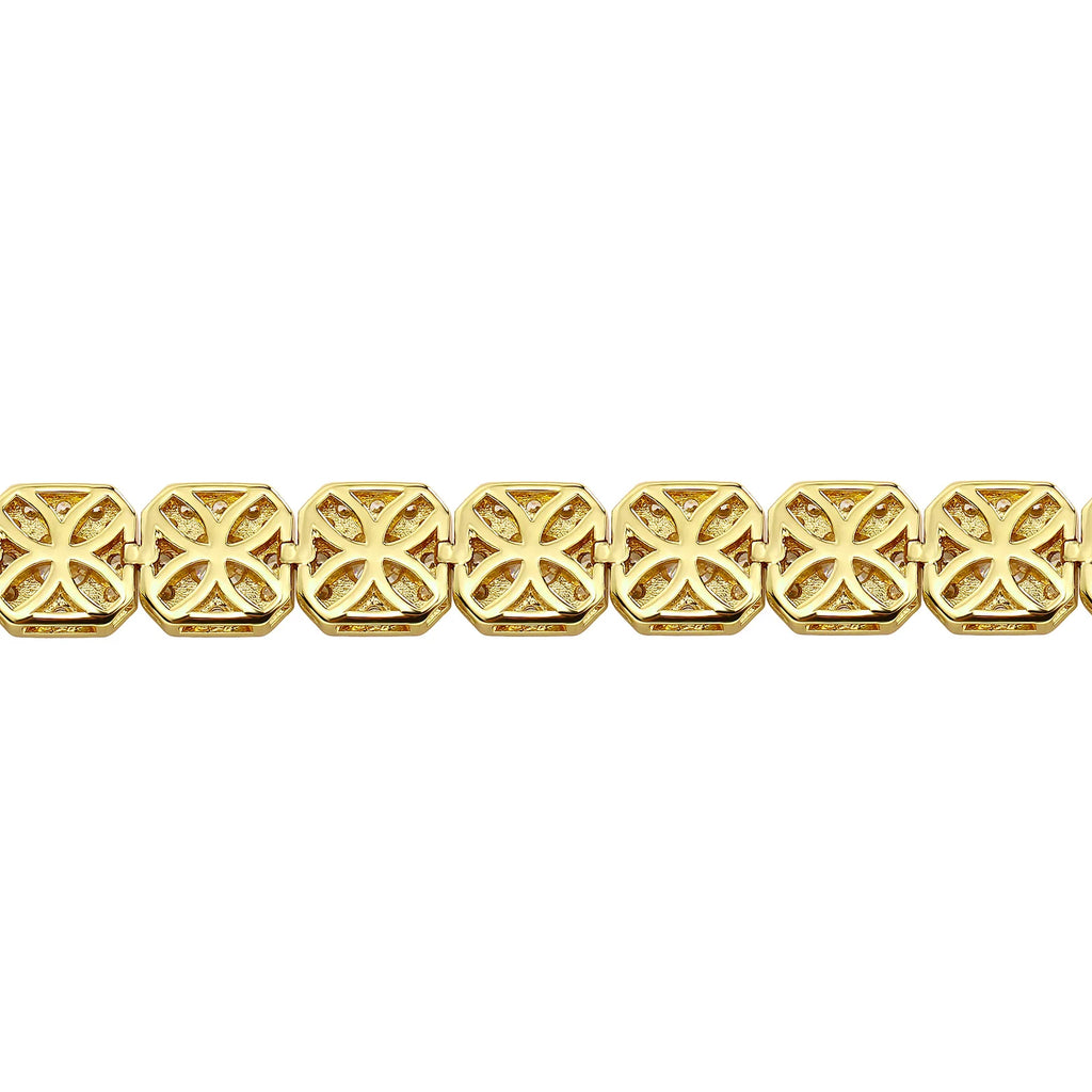 TOPGRILLZ 10mm Iced Out Full 5A Cubic Zirconia Square Charm Bracelet Bling CZ Tennis Chain With Box Clasp For Men Women Jewelry