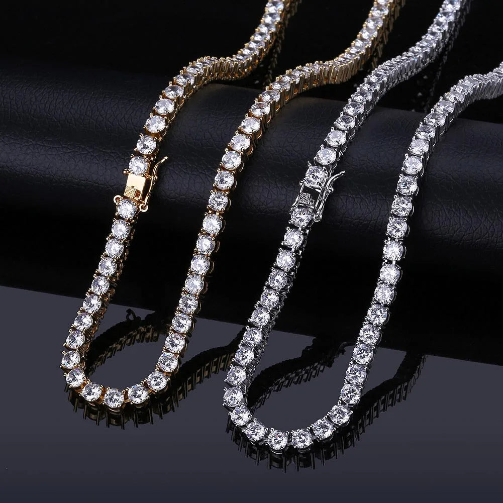 TOPGRILLZ 3/4/5MM Classic Tennis Chain Waterproof Copper Iced Out Micro Pave Cubic Zirconia Hip Hop Fashion Jewelry Women Gift