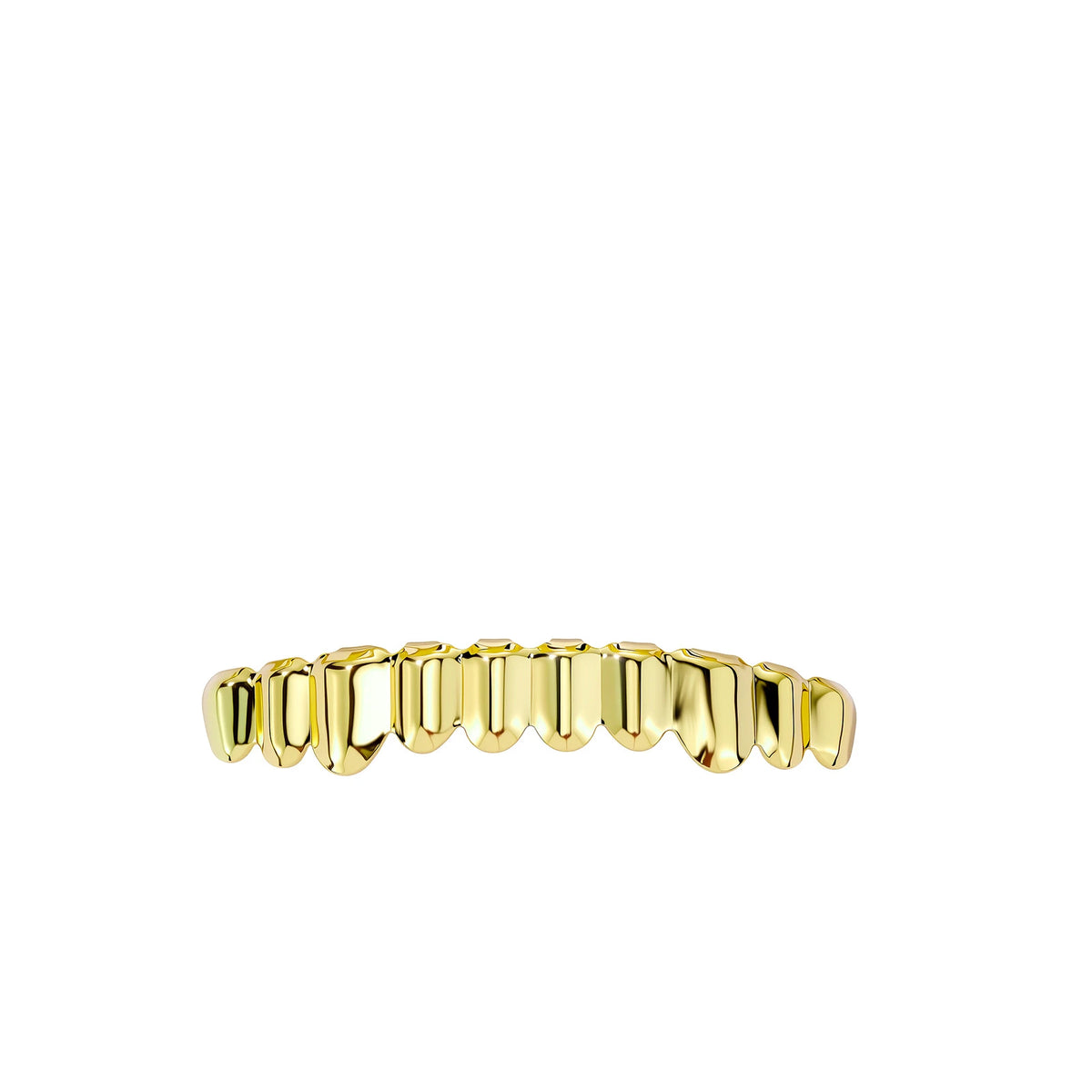 TOPGRILLZ 2Pcs Hip Hop Grillz Set No Stone Solid Mirror Top Bottom 10 Teeth Grills Classic Jewelry Men Women