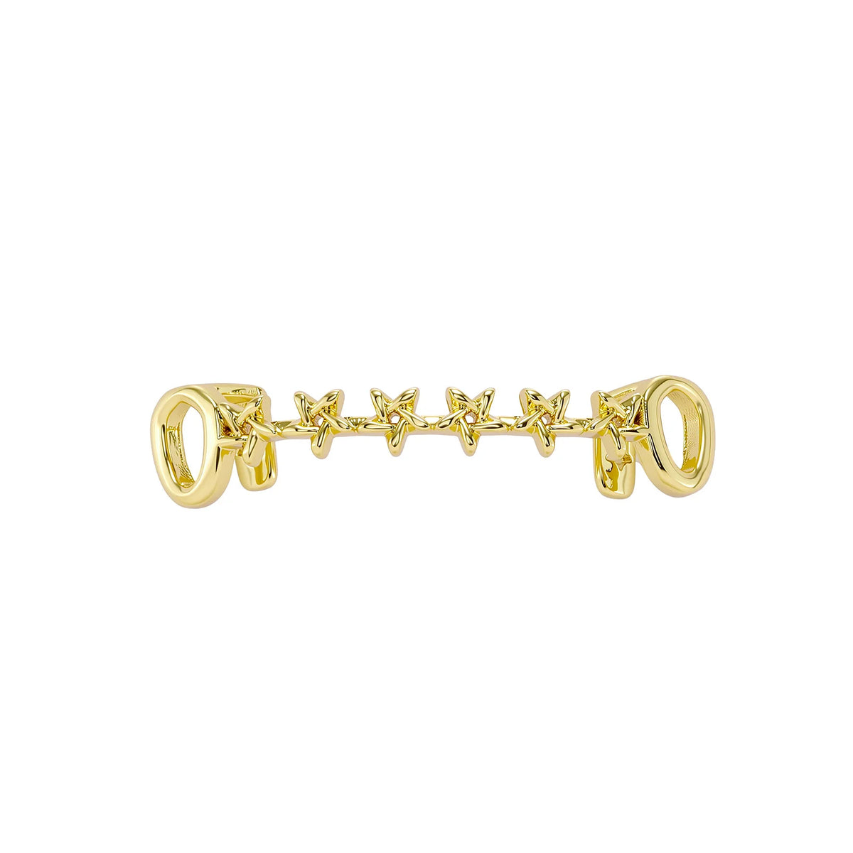TOPGRILLZ Iced Out CZ Stones Hollow Teeth Caps For Women Men Jewelry Top & Bottom Pentagram Zircon Tooth Grills Braces Cosplay