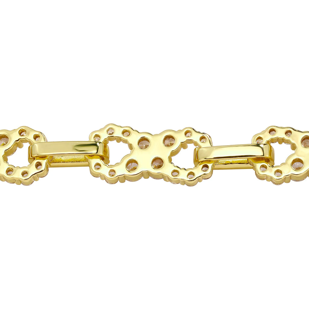 TOPGRILLZ 10mm Iced Out Infinite CZ Stones Chain Bracelet For Men's Fashion Gold Silver Color 8 Characters Rapper Charm Jewelry
