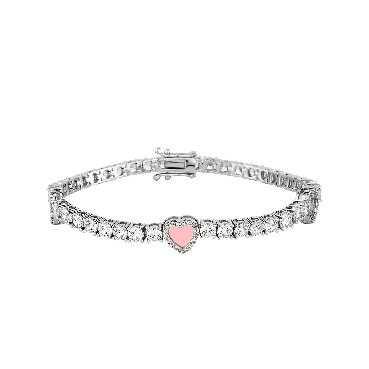TOPGRILLZ Iced Out Lucky Clover/Heart 4mm Tennis Bracelets Full Cubic Zirconia Flower Bracelet For Women Men Hiphop Jewelry