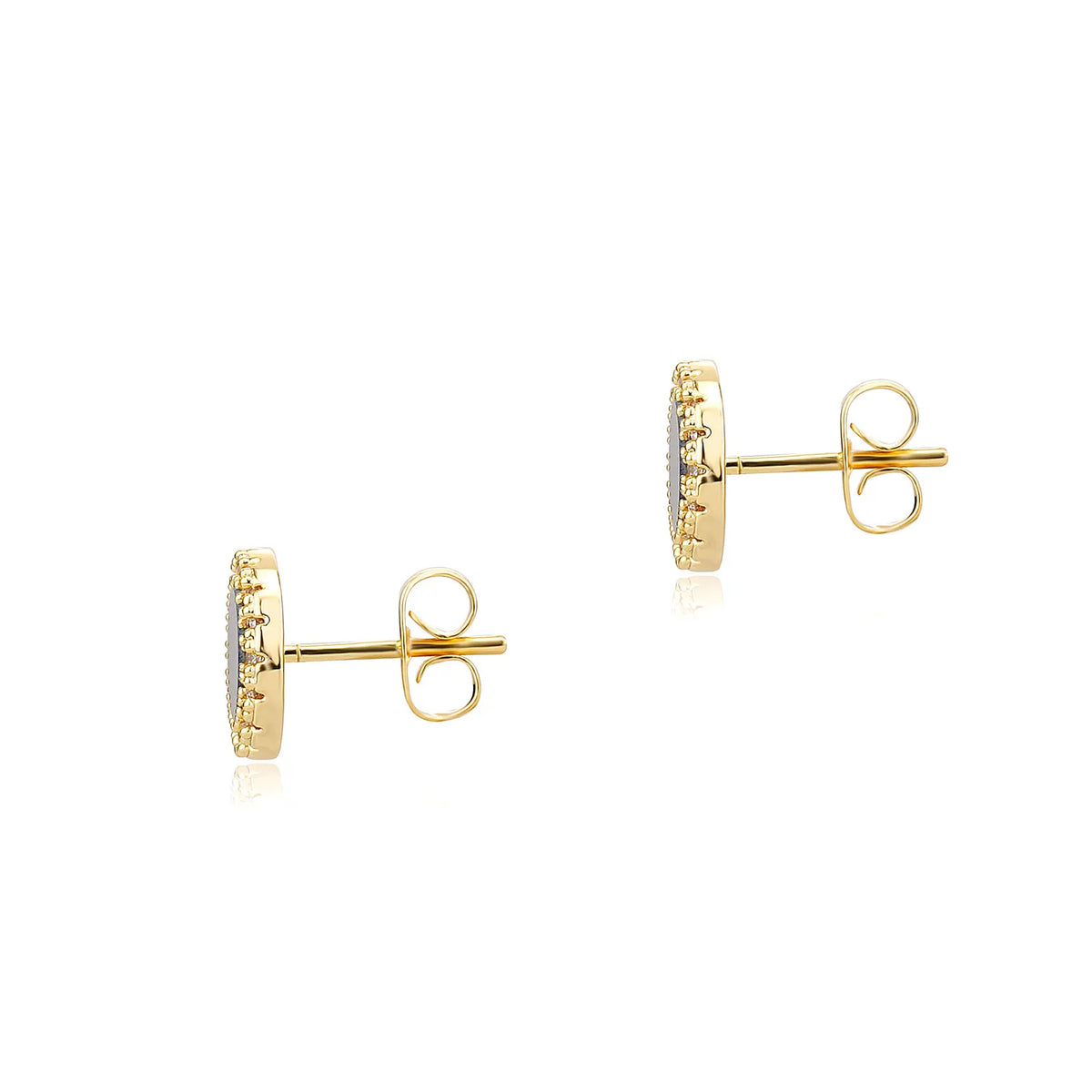 TOPGRILLZ Natural Stone Earrings Crystal Quartzs 10mm Round Gem Stud Iced Out Ear Jewelry For Men Women Wholesale