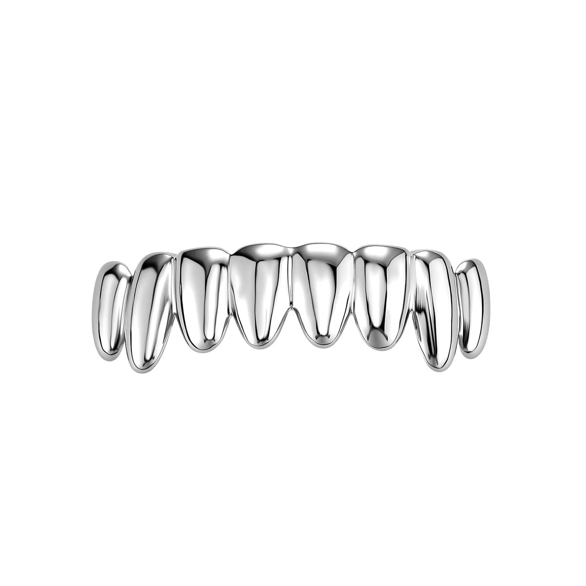 TOPGRILLZ 8 Top 8 Bottom Grillz Set No Stone Mirror Polished Realistic Teeth Outline Hip Hop Decorative Tooth Jewelry Men Women