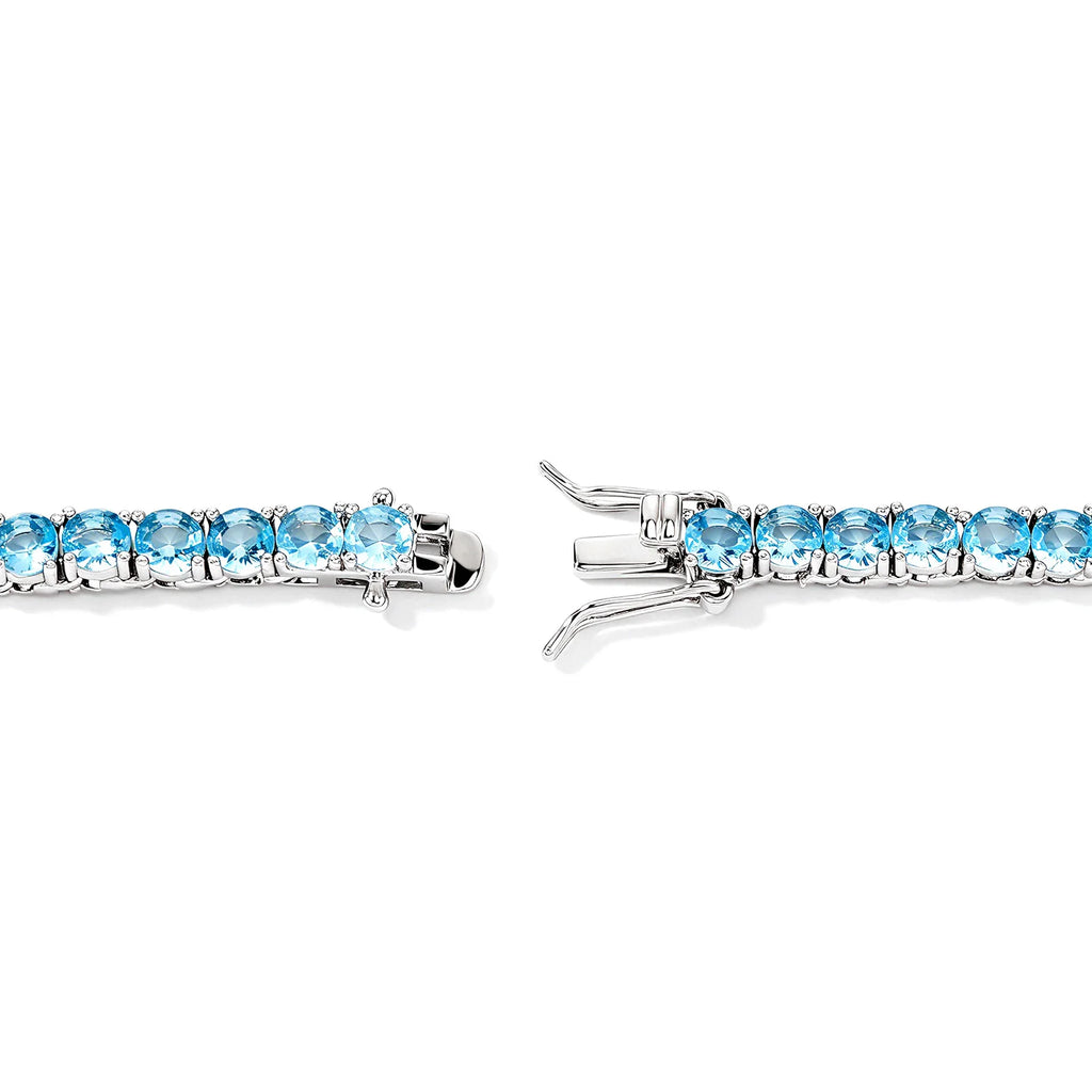 TOPGRILLZ 4MM Iced Out Bling AAA Zircon 1 Row Fashion Light Blue Color Tennis Jewelry Chains Women 20inch Choker Punk Gift