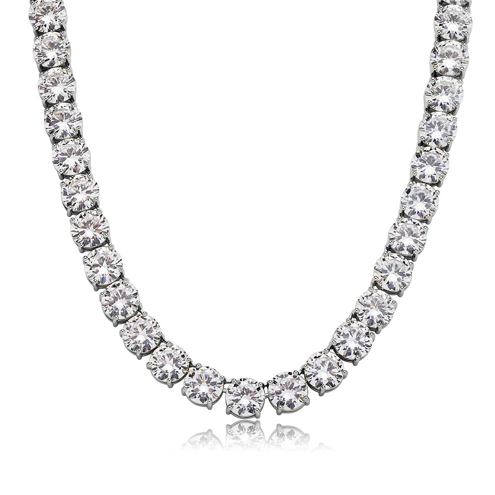 TOPGRILLZ New 10 mm Tennis Chain Necklace With New Spring Clasp Iced Out Cubic Zirconia Hip Hop Rockers Jewelry For Men