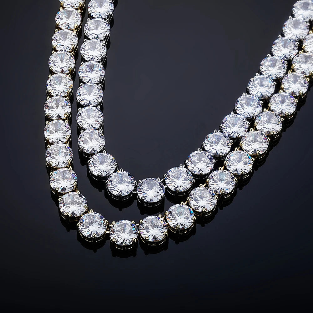 TOPGRILLZ New 10 mm Tennis Chain Necklace With New Spring Clasp Iced Out Cubic Zirconia Hip Hop Rockers Jewelry For Men