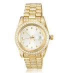 TOPGRILLZ Iced Presidential Mens Watch Luxury 18K White Gold stainless steel  Watch with zirconia