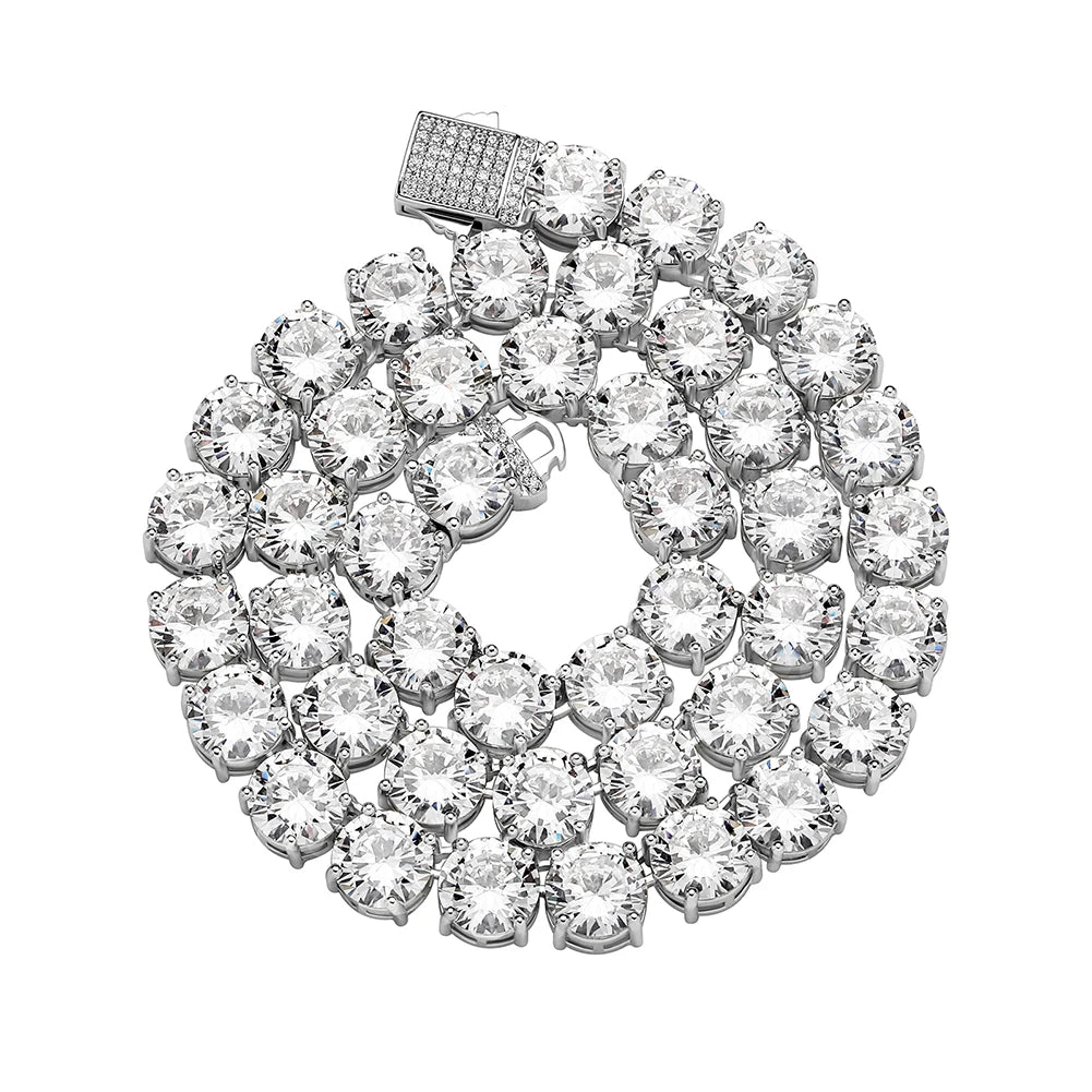 TOPGRILLZ New 10 mm Tennis Chain Necklace With New Spring Clasp Iced Out Cubic Zirconia Hip Hop Rockers Jewelry For Men